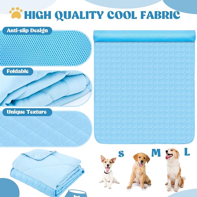 2 Pack Dog Cooling Mat and Blanket Washable Cooling Pads Pet Throw Blanket Sleeping Kennel Mat with Storage Bag for Summer Indoor Outdoor Hot Weather Cat Dog Puppies