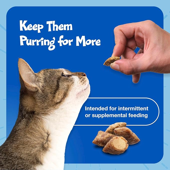 Blue Buffalo Bursts Delish Liver & Beef Crunchy & Creamy Cat Treats, Great for Training, Real Chicken Liver Natural Cat Treats Enhanced with Vitamins, Minerals & Other Nutrients, Tub 12 oz.