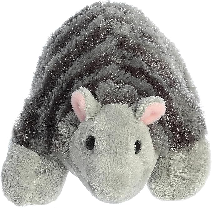 Aurora® Adorable Mini Flopsie™ Armadillo Stuffed Animal - Mini Companions Ready for Playful Adventures - for Kids All Ages, Toddlers, Adults, and Families - Gray 8 Inches