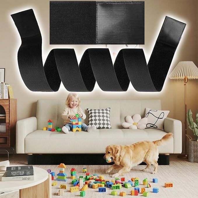 Under Couch Blocker, 5''×132'' Adjustable Elastic Couch blockers for Pets and Kids Toys, Suitable for Multiple Types of Furniture Legs