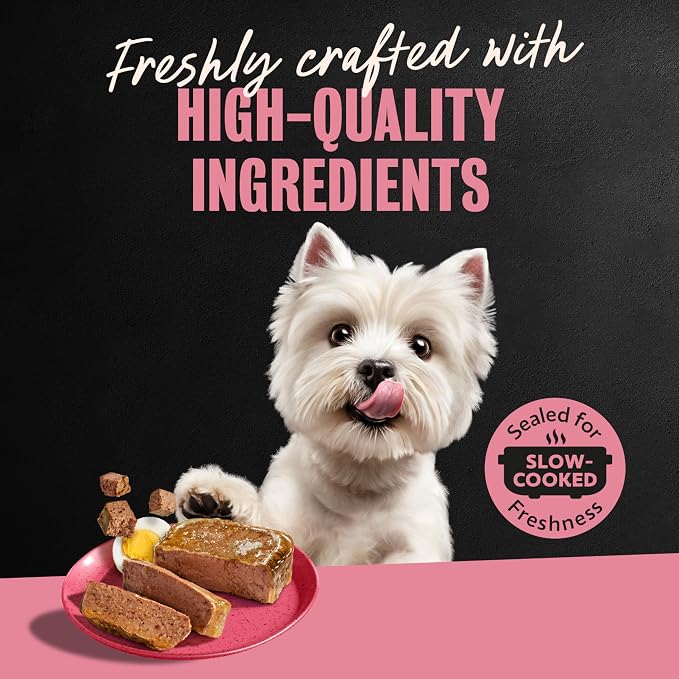 Cesar Classic Loaf in Sauce Wet Dog Food Breakfast Lovers, Smoked Bacon & Egg Flavor, and Scrambled Egg & Sausage Flavor, 3.5 oz. Easy Peel Trays, Wet Dog Food Variety Pack (12 Count, Pack of 2)