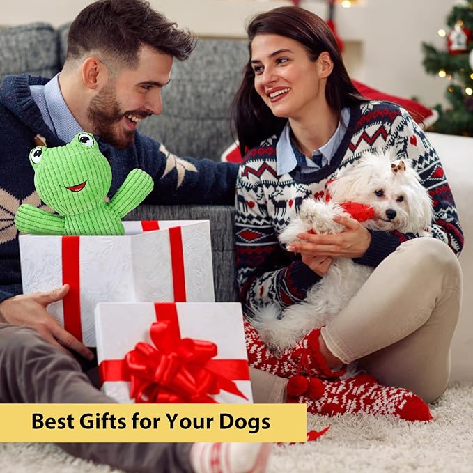 Letsmeet Dog Squeak Toys Durable Plush Dog Toy with Crinkle Paper, Tug of War Pull Toys for Puppies, Interactive Dog Chew Toys for Small, Medium and Large Dogs