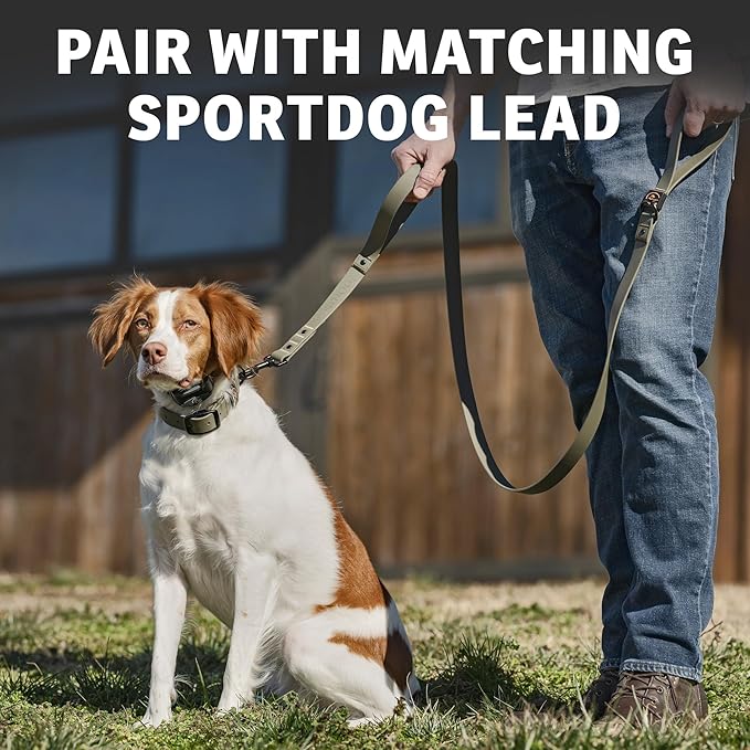 SportDOG Rugged Utility Collar – Waterproof and Stink-Proof – Premium Soft-Touch Material – Stress-Tested, Durable Hardware – Silicon Strap Keeper – Moss Green – Medium