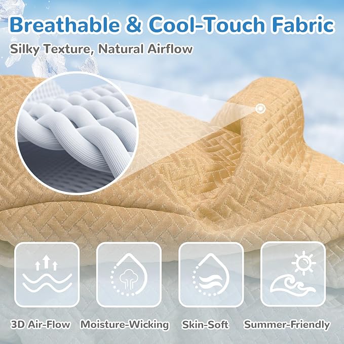YAEM Cooling Human Dog Bed, 71"x45"x12" Breathable Human Size Dog Bed for Adults, Waterproof Giant Pet Beds with Washable Cover & Non-Skid Bottom, Dune Brown