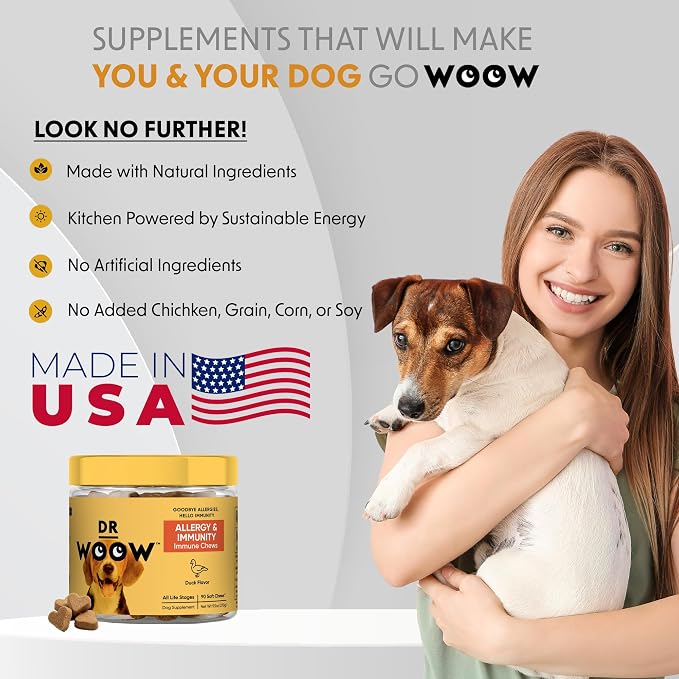 Dog Allergy & Itch Relief Supplements Soft Chews (90 CT) – Seasonal Allergy Support + Hot Spot & Skin Comfort – Omega 3 Salmon Oil + YEA-SACC – Made in USA