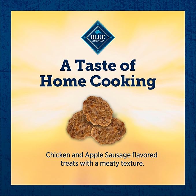 Blue Buffalo True Chews Chicken & Apple Sausage Natural Dog Treats, Real Meat Dog Snacks, Healthy Reward or Training Treat, Made in the USA with Real Chicken & Natural Ingredients, 12 oz.