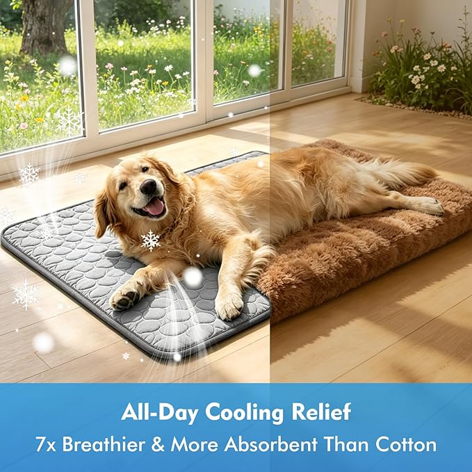 Dog Cooling Mat, Upgraded Arc-Chill Cooling Mat for Dogs Q-Max>0.4, Washable Dog Cooling Pad, Non-Slip Portable Cooling Pad for Dogs, Self-Cooling Bed for Small Medium Large Dogs Cats Indoor Outdoor