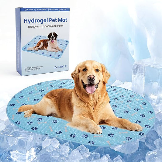 Dog Cooling Mat, Patented Gel Cooling Dog Bed, Non-Slip Waterproof Gel Cooling Pad for Large Dogs, Pet Cooling Mat for Indoors Outdoors, Crate Kennel Car Travel 32.2"x43.7"