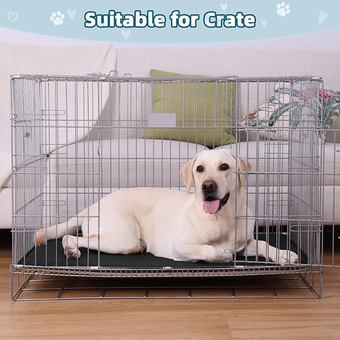Extra Large Dog Crate Pad Bed, Waterproof Pet Bed for Large Dogs, Outdoor Pet Bed with High Resilience Foam,Wipe Clean & Easy Rinse, Anti Slip 48 inch Black