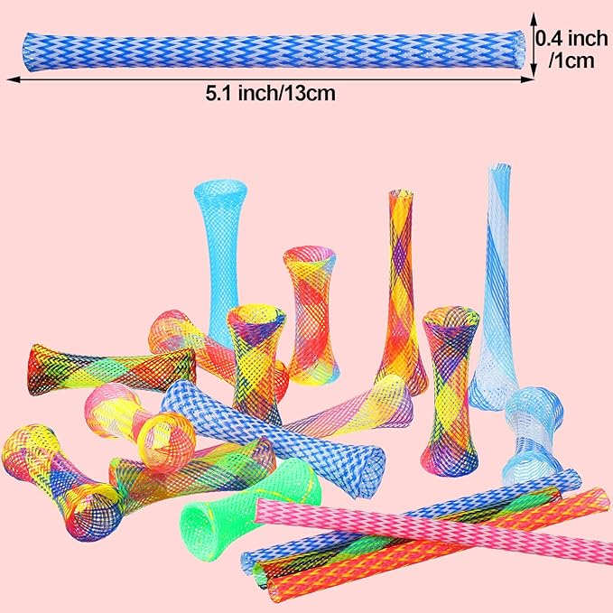 Leitee 60 Pcs Cat Spring Toys Kitten Tubes Indoor Interactive Chinese Finger Trap Cat Toys Plastic Coil for Pet Hunt Scratch(Random Colors)