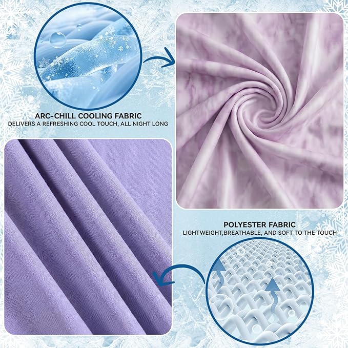 Guohaoi Cooling Throw Blanket for Hot Sleepers, Twin Size 50''×70'' Lightweight Breathable Summer Bed Blanket for Couch, Arc-Chill Q-Max >0.5 Cool Fiber, Lightweight Blanket Light Purple