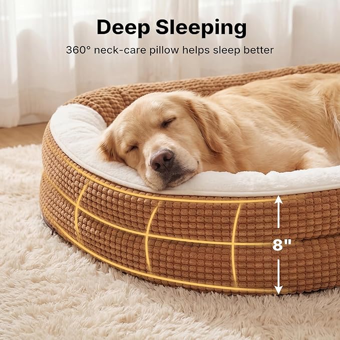 Veehoo 2 in 1 Dog Bed with Cover Cave, XL Dog Beds Indoor with Hooded Blanket, 48 inch Cozy Dogs Cave Bed with Removable Washable Cover for Extra Large Dogs Up to 110 lbs