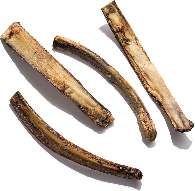 Jack&Pup 12" Rib Bones for Dogs (6 Pack), All Natural Dog Beef Bones, Single Ingredient Bone Marrow, Real Bone for Dogs