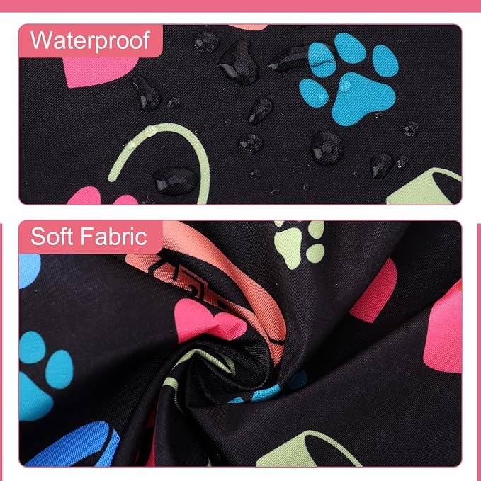 Dog Grooming Waterproof Apron with 2 Pockets, Cute Animals Puppy Dog Pets Apron
