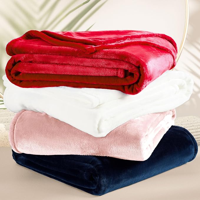 DREAMNINE Oversized Soft Plush Fleece Throw Blanket Twin Size 60" x 80", Decorative Large Solid Lightweight Fluffy Velvet Bed Blankets, Big Cute Cozy Accent Shag Fuzzy Flannel Blanket for Bedroom,Pink