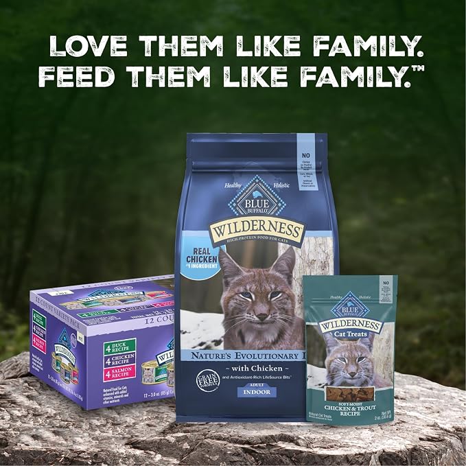 Blue Buffalo Wilderness Paté Variety Pack (Chicken, Salmon, and Duck) Adult Wet Cat Food, High-Protein & Grain-Free Recipes Enhanced with Vitamins, Minerals, and Other Nutrients, 3-oz. Each (24 Count)