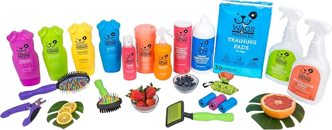 Wags & Wiggles Quick Fix Dog Dry Shampoo | Dog Grooming Waterless Shampoo | Juicy Peach, 7 oz