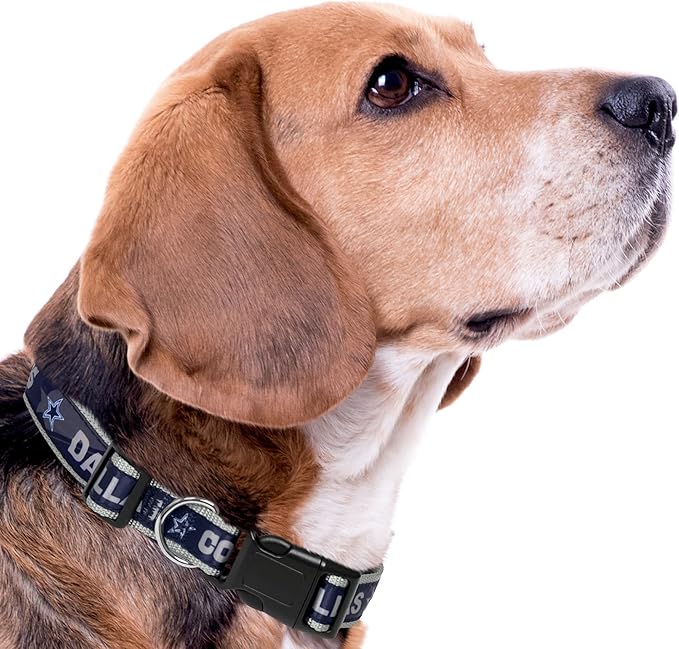 Pets First NFL Dallas Cowboys Licensed PET COLLAR, Large - Heavy-Duty, Strong, and Durable Dog Collar. Available in 31 Football Teams and 4 Sizes