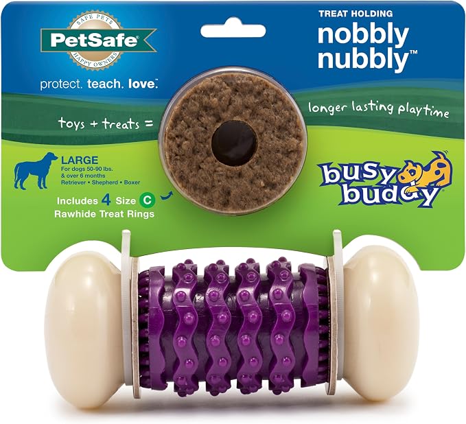 PetSafe Busy Buddy Nobbly Nubbly Treat Holding Dog Toy Strong Chewers Large