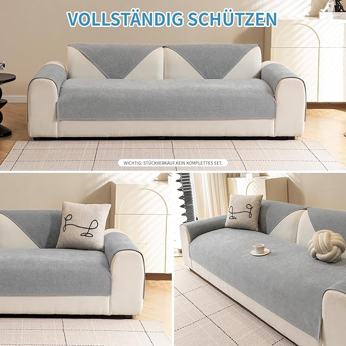 Warmstar Couch Protector from Cat Claws, Waterproof Couch Cover Anti Slip,Couch Cover 3 Cushion Sofa Washable,Anti-Scratch Pet Sofa Cover Heavy Duty,71"X91", Dark Grey