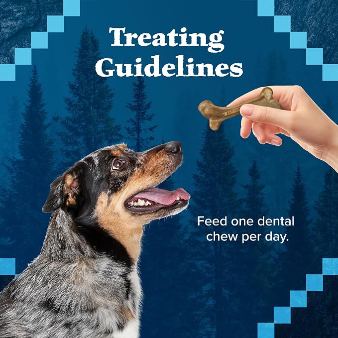 Blue Buffalo Wilderness Wild Bones Grain-Free Dental Chews Dog Treats, Large, 27-oz Bag, (Pack of 2)