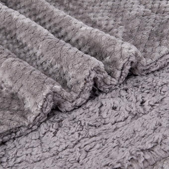 Fuzzy Blanket or Fluffy Blanket for Baby Girl or boy, Soft Warm Cozy Coral Fleece Toddler, Infant or Newborn Receiving Blanket for Crib, Stroller, Travel, Outdoor (40" x 48", DG-Flint Gray)