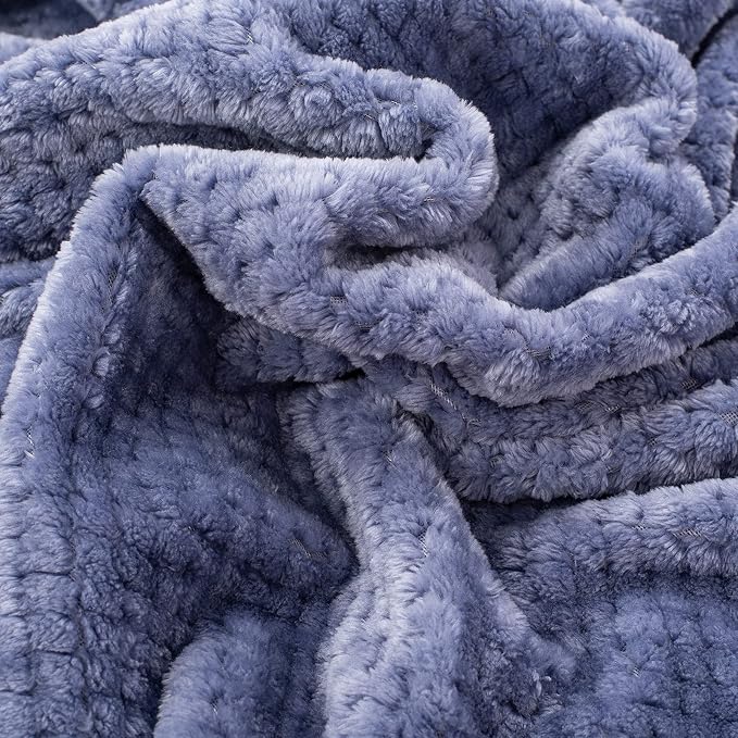 Fuzzy Blanket or Fluffy Blanket for Baby Girl or boy, Soft Warm Cozy Coral Fleece Toddler, Infant or Newborn Receiving Blanket for Crib, Stroller, Travel, Outdoor (24" x 32", DG-Pearl Blue)