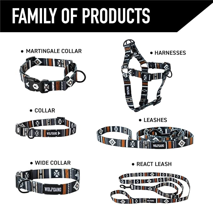 Wolfgang Heavy Duty Adjustable Dog Harness, Pull-Tested to Over 800 lbs for Walking & Training, NewMoon Print, Medium