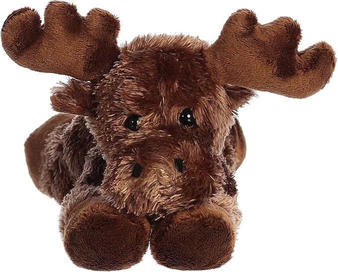 Aurora® Adorable Mini Flopsie™ Maxamoose™ Stuffed Animal - Mini Companions Ready for Playful Adventures - for Kids All Ages, Toddlers, Adults, and Families - Brown 8 Inches