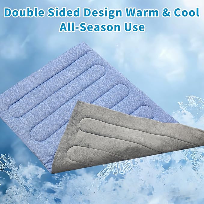 Cooling Mat for Large Dogs - Double-Sided Waterproof & Cool, Q-MAX>0.47, Portable Dog Cooling Mat for Summer. (L - 35.5''x23.6'')