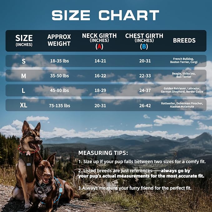 AUROTH Tactical Dog Harness for Large Dogs No Pull Adjustable Pet Harness Reflective K10 Working Training Easy Control Pet Vest Military Service Dog Harnesses