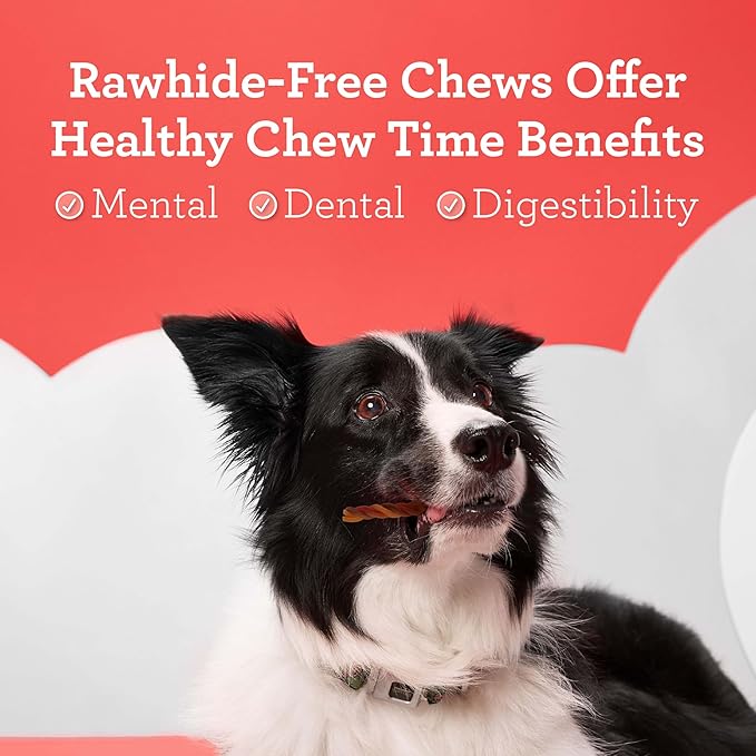DreamBone Triple Flavor Twisties Dog Treats, Daily Rawhide-Free Chew, Digests Safely, with Real Protein, Beef, Pork, Chicken and Veggies, 25 Count