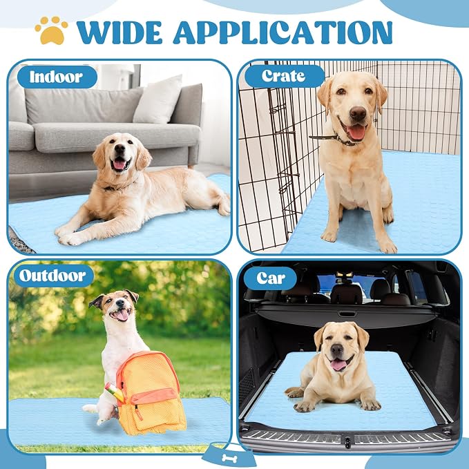 2 Pack Dog Cooling Mat and Blanket Washable Cooling Pads Pet Throw Blanket Sleeping Kennel Mat with Storage Bag for Summer Indoor Outdoor Hot Weather Cat Dog Puppies