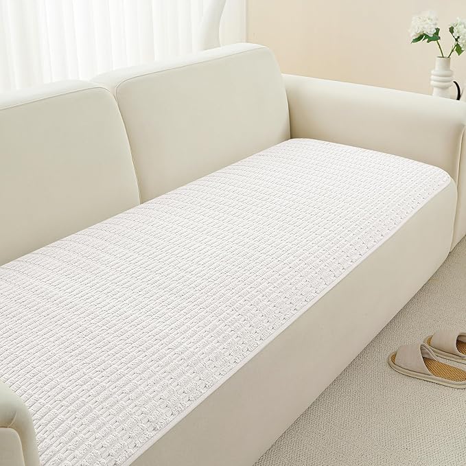 Foxdecor Couch Cover Sofa Covers Washable, Dog Bed Cover Couch Covers for 3 Cushion Couch Sofa Pet Friendly, Dog Couch Cover Furniture Covers for Pets.(White 40x50 inch)