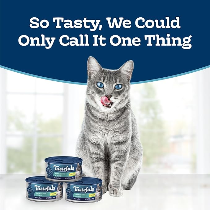 Blue Buffalo Tastefuls Flaked Wet Cat Food, Made with Natural Ingredients, Tuna Entrée in Gravy, 5.5-oz Cans (24 Count)