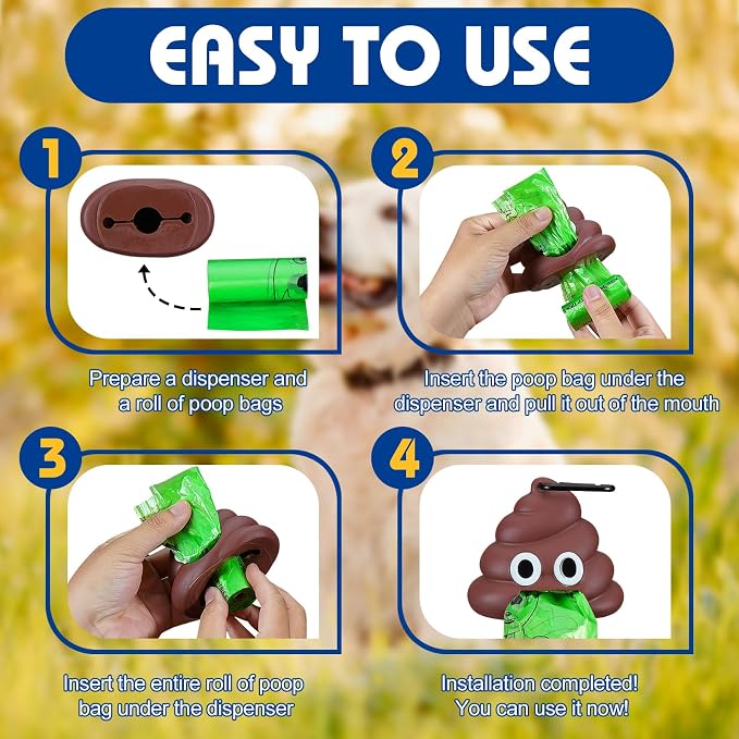 Letalong Dog Poop Bag With Holder, 450 Counts Scented Doggie Waste Bags With 1 Dispenser, Pet Poop Bags Rolls For Doggy