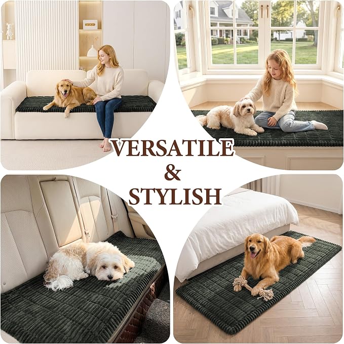 MEETSKY Green Pet Couch Covers for Sofa, Non Slip Dog Couch Cover Protector, Soft Washable Sofa Covers for 3 Cushion Couch, Dog Mat for Couches and Sofas, 27.6" x 70.9"