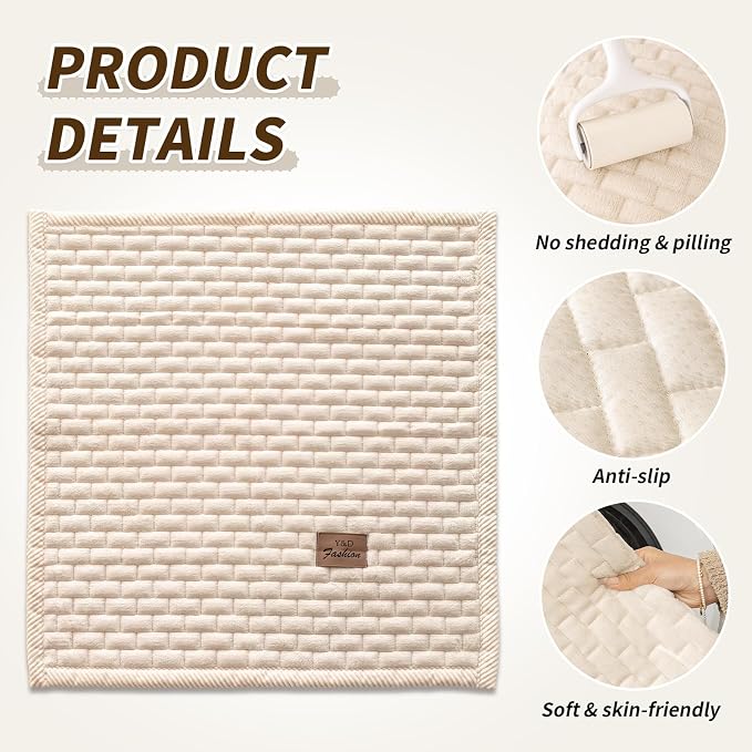 Couch Covers for Dogs Washable, Velvet Dog Couch Cover Protector, Fuzzy Plush Pet Sofa Cover for Single Sofa, Sofa Covers for Pets(1,Beige White,27.6"x27.6",Single Seater)