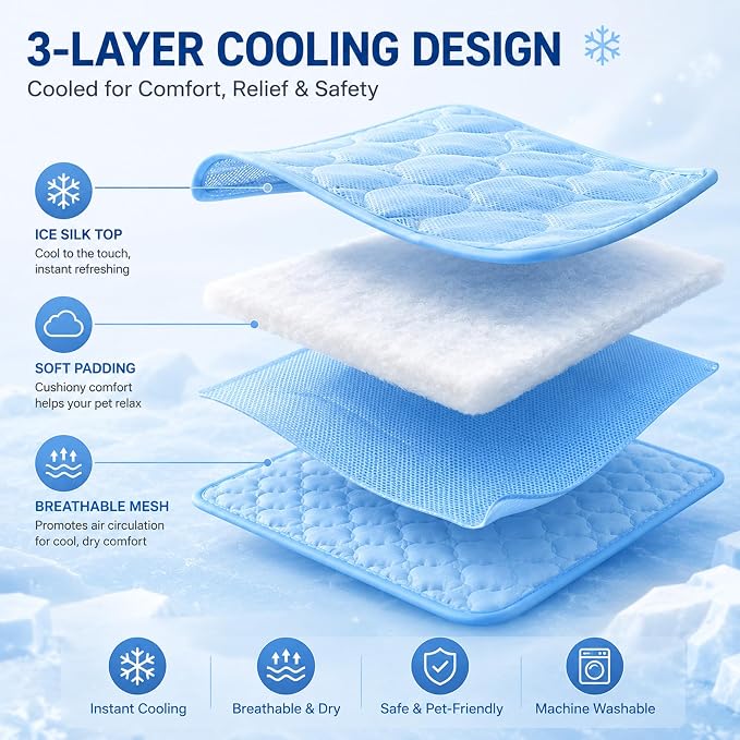Umphora Cooling Mat, Pet Cooling Mat for Small Medium Large Dog (Umphora CoolBreath Mat, Small (Small))