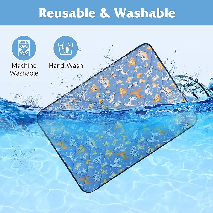 28"x22" Foldable Dog Cooling Mat, Washable Cooling Mat for Dogs, Soft Blanket for Dogs, Cats and Puppies, Small