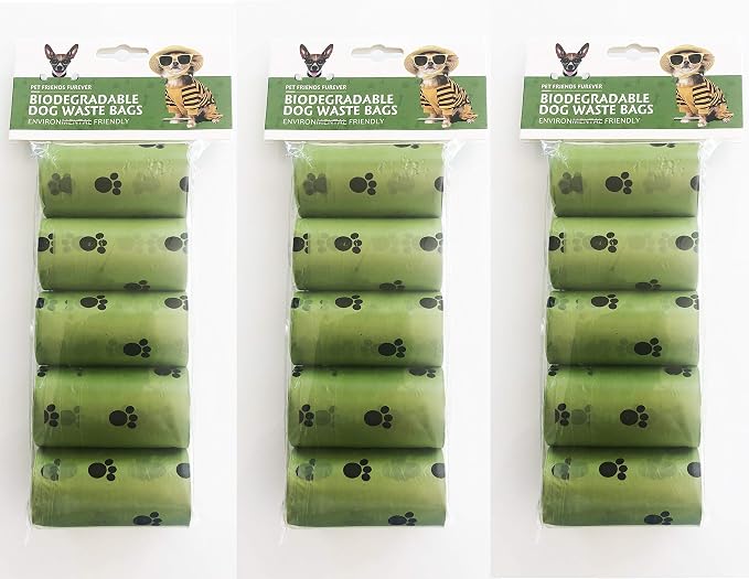Biodegradable Dog Poop Bags, Extra Thick, Strong Poop Bags, 20 Bags Per Roll. Measures 8.5 x 12.5 Inches (Qty: 15 Rolls = 300 Bags)