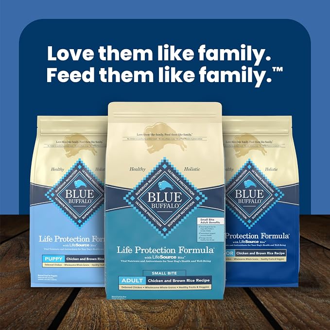 Blue Buffalo Life Protection Formula Chicken & Brown Rice Small Bite Adult Dry Dog Food, Supports Immunity with Antioxidant-Rich LifeSource Bits, Promotes Healthy Muscles, Skin & Coat Health, 34 lbs.