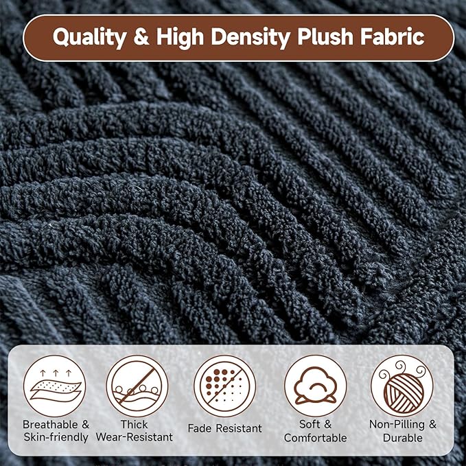 OTOB All Season Couch Cover for Dogs Washable, Non Slip Ultra Soft Plush Pet Couch Covers for 3 Cushion Couch Sofa, Cozy Fuzzy Sofa Slipcovers Furniture Protector, 1 Piece(Dark Gray, 35.4"x70.9")