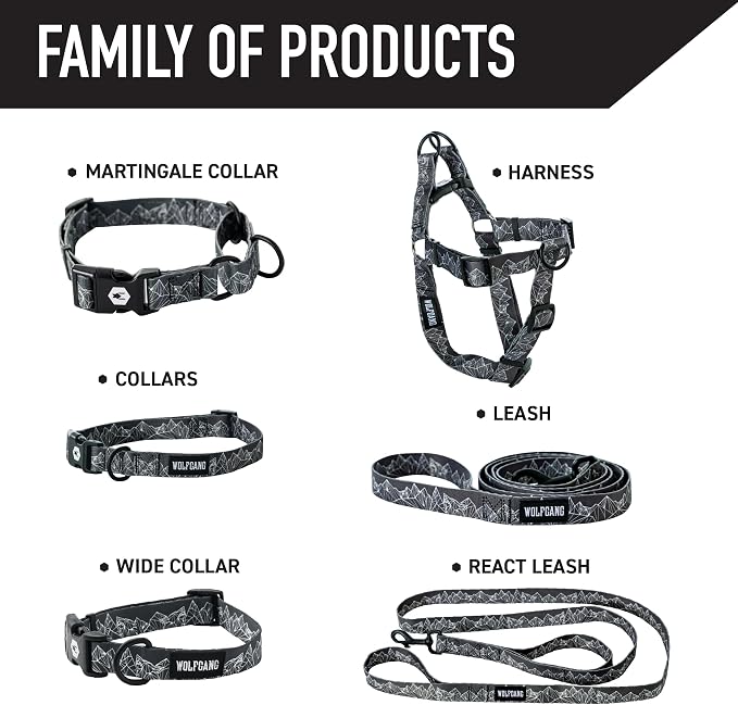 Wolfgang Heavy Duty, Adjustable Dog Collar with Quick Release Nylon Buckle for Walking & Training, WolfMountain Print, Medium