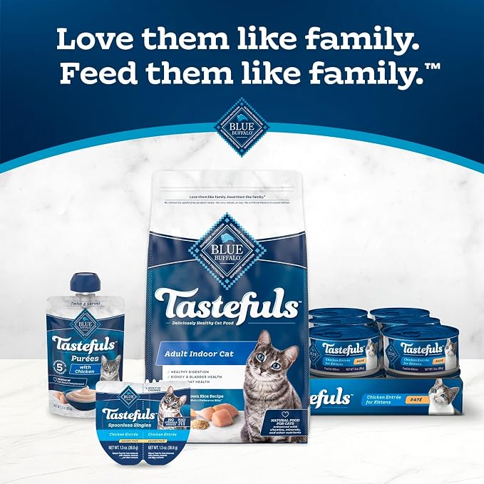 Blue Buffalo Tastefuls Flaked Adult Wet Cat Food Variety Pack (Tuna, Chicken, Fish & Shrimp), Natural Ingredients Enhanced with Vitamins, Minerals & Other Nutrients, 3-oz. Each (12 Cans)