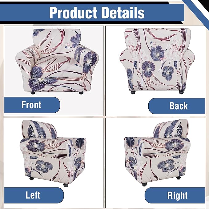 Stretch Couch Covers for 3 Separate Cushion Couch Sofa,Floral Printed Couch Sofa Cover,Washable Sofa Slipcover,Pet Friendly Furniture Protector with Elastic Bottom,Universal Fit for Home(Sofa,Cover)