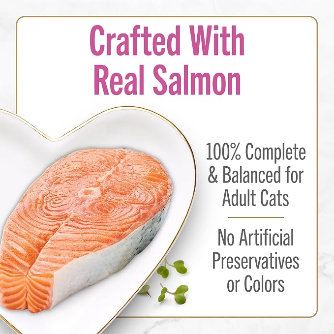 Fancy Feast Purina Petites Seared Salmon Entree with Spinach in Gravy Gourmet Wet Cat Food - 2.8 oz. Tubs,(Pack of 24)