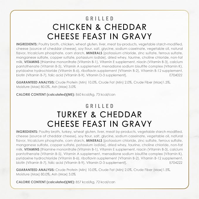 Purina Fancy Feast Delights with Cheddar Grilled Chicken, Turkey or Whitefish and Cheddar Cheese Feast in Gravy Wet Cat Food Variety Pack - (Pack of 24) 3 oz. Cans