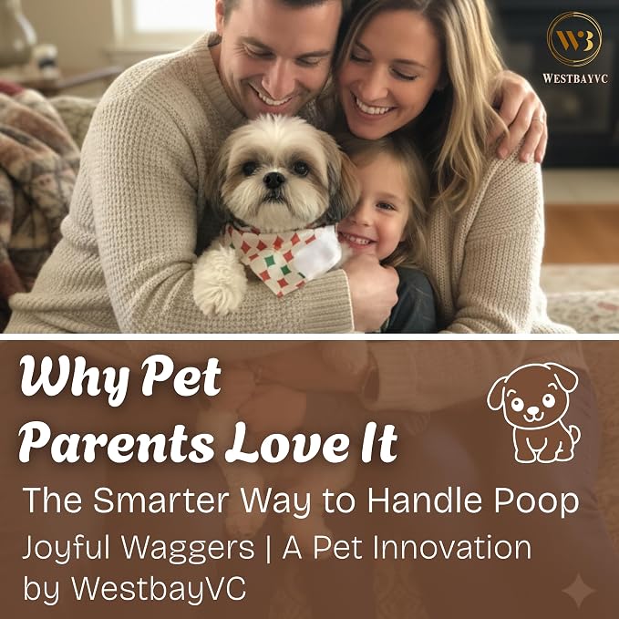 Home Compostable & Biodegradable Dog Poop Bags Thick Leak Proof 240 Bags / 16 Rolls with Poop Bag Dispenser & Flashlight for Night Walks-Joyful Waggers by WESTBAYVC