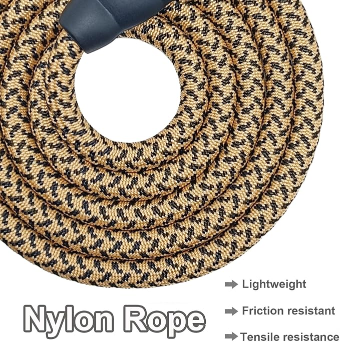 MayPaw Heavy Duty Rope Dog Leash, 6/8/10/15/20 FT Nylon Pet Leash, Soft Padded Handle Thick Lead Leashes for Large Medium Dogs (Brown, 1/2" * 10')